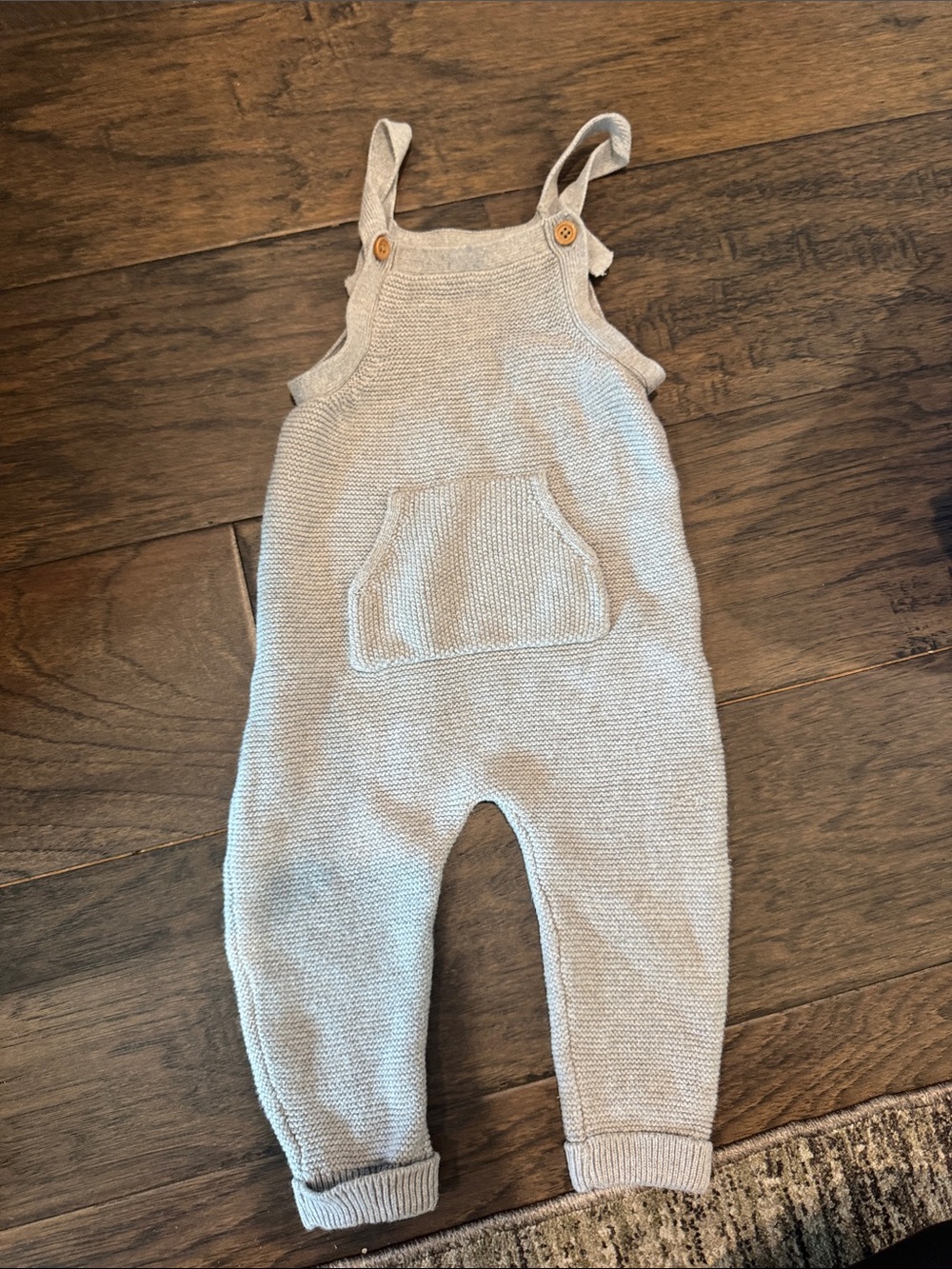 Neutral Knit Overalls for Kids - gray